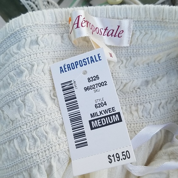 NWT Aeropostale cream halter top with sequence - Picture 6 of 6